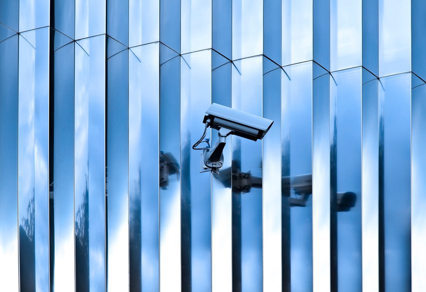 Surveillance Equipment in a Modern Building
